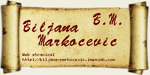 Biljana Markočević vizit kartica